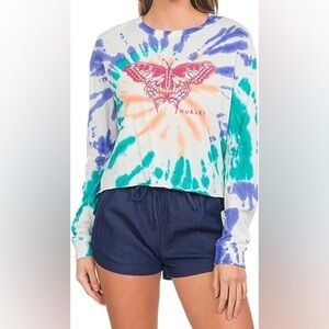 Hurley Papillon Washed Crop Long Sleeve T-Shirt size medium
